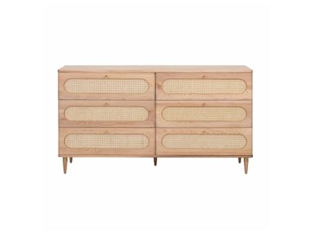 Carmen Cane 6 Drawer Dresser For Discount