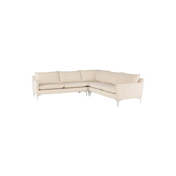 Nuevo Anders 2 Arm Sectional  - Brushed Steel Online now