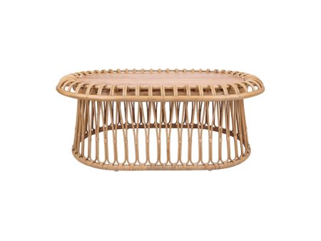 Galia Rattan Oval Coffee Table Discount