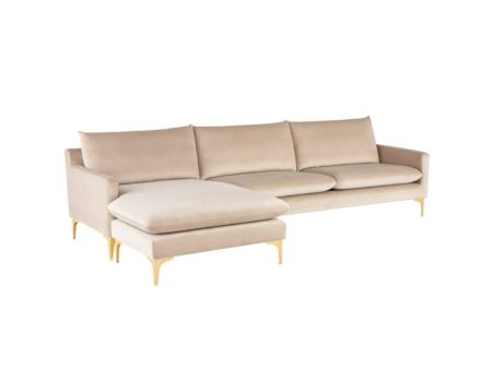 Nuevo Anders Sectional Sofa - Gold Legs on Sale