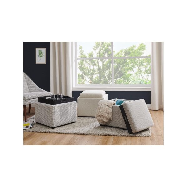 Cameron Square Fabric Storage Ottoman Hot on Sale